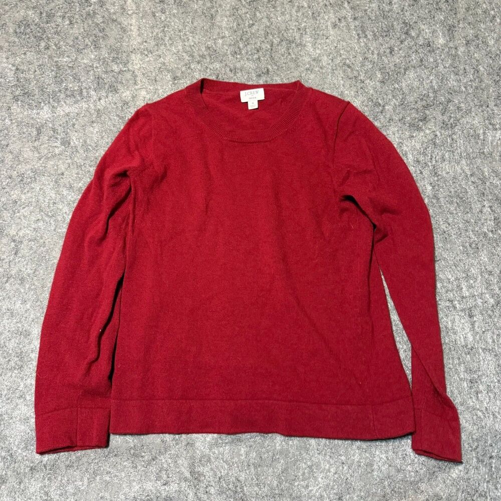 Jcrew Mens Teddie Sweater Size S Red Wool Long Sleeve Crew Neck Pullover